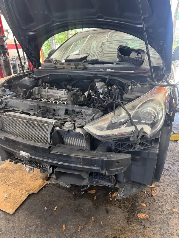 Front end disassembled for diagnostics and repair